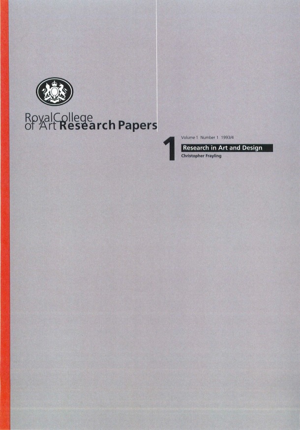 Research in Art and Design paper first page