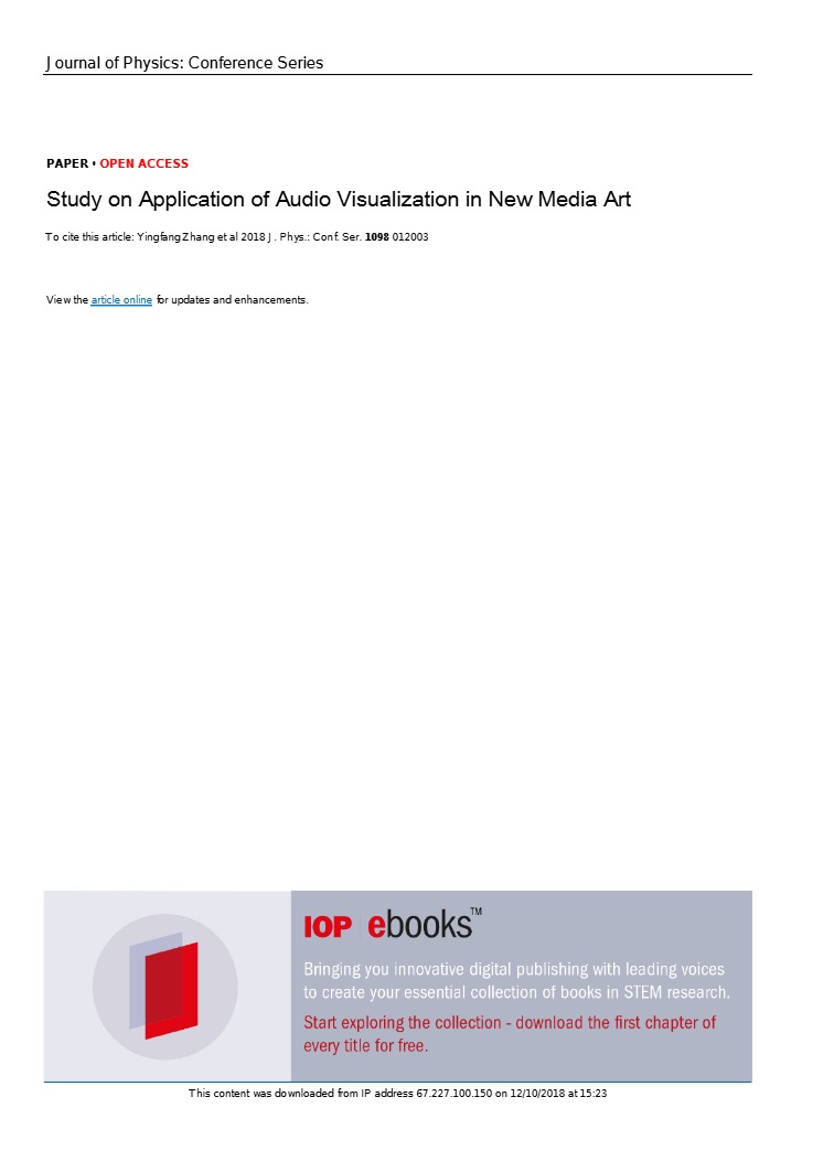 Study on Application of Audio Visualization paper first page