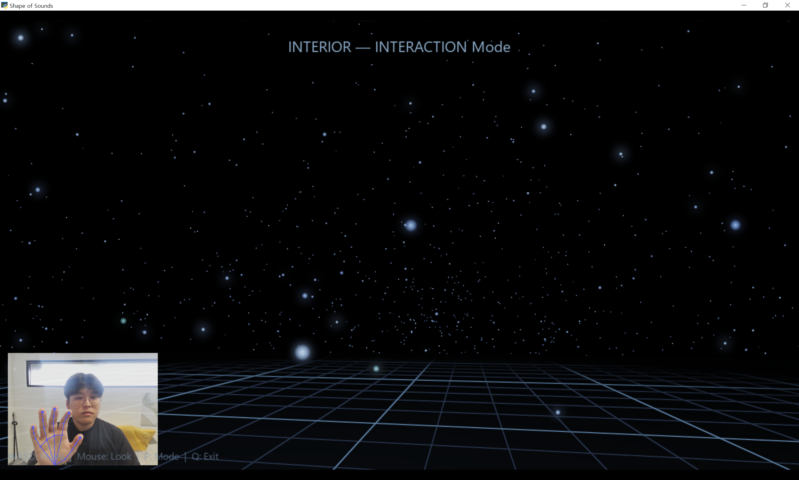 Native application interior with hand tracking
