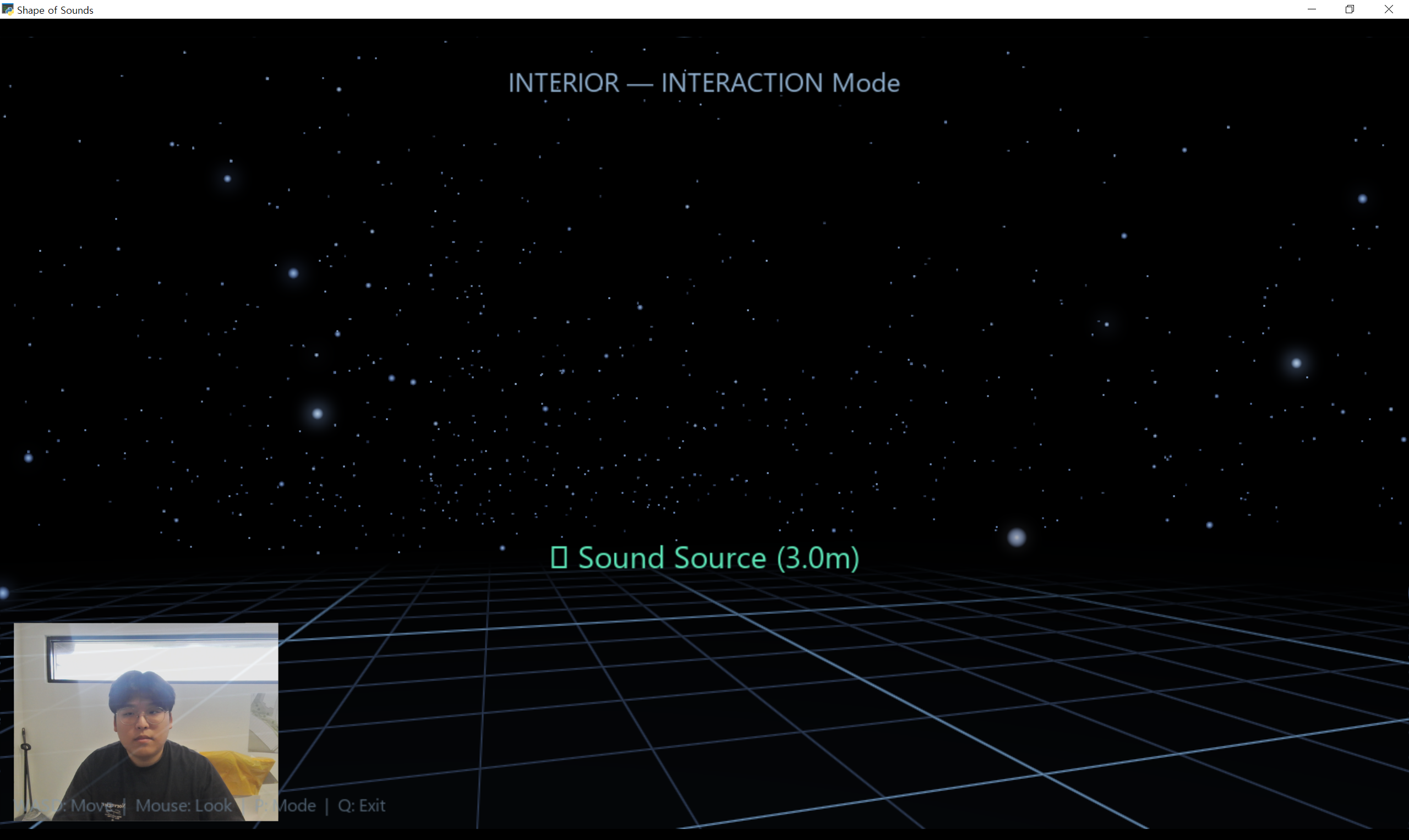 Native application interior with soundscape meter
