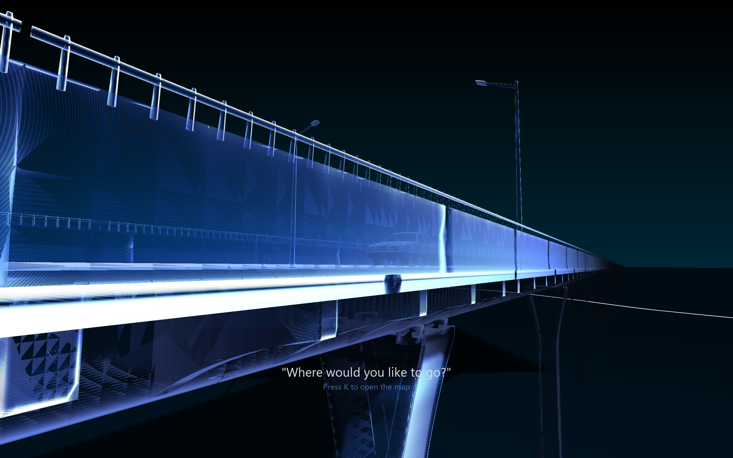 Bridge crossing at night